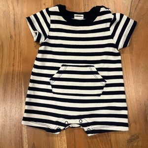 Striped Navy & White Baby Romper